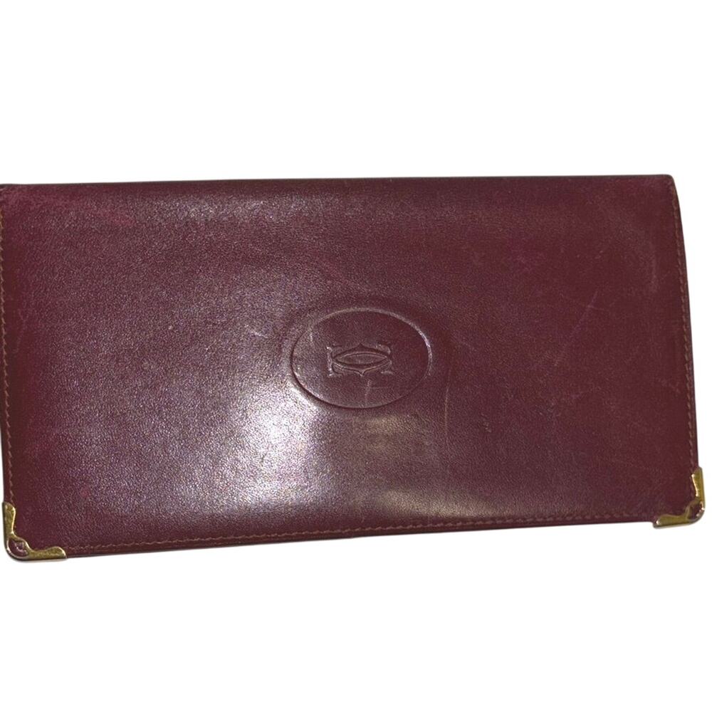 Must de Cartier Bifold Burgundy Leather Wallet